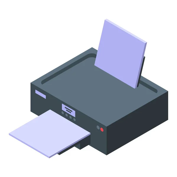 Bank printer icon isometric vector. Office desk — Stock Vector
