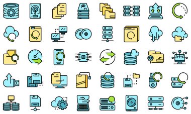 Yedekleme simgeleri vektörü düzleştirin