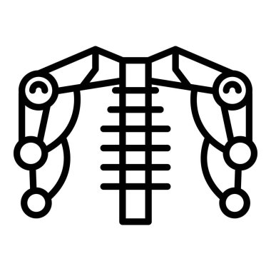 Dış iskelet el ikonu ana hat vektörü. Yapay robot