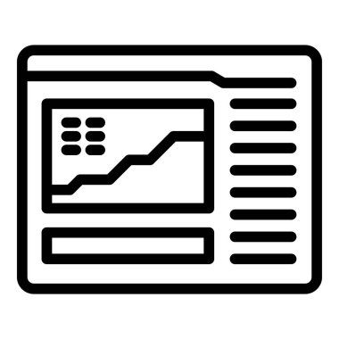 Web sitesi yönetim simgesi ana hatları vektörü. Görev projesi