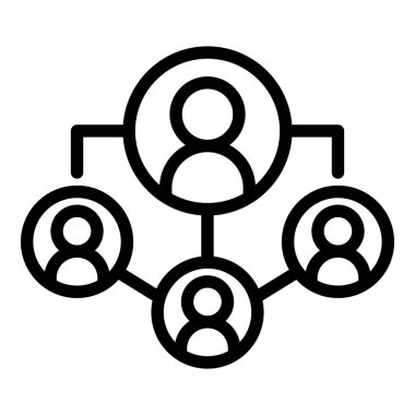 Ofis takım çalışması ikonu ana hatları vektörü. İş adamları