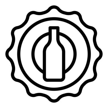 Bira kapağı ikonu ana hat vektörü. Şişe kapağı