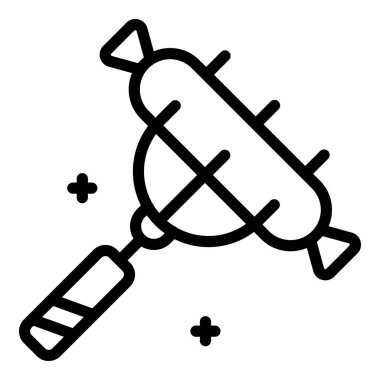 Sausage fork icon outline vector. Meat bbq vector Sausage fork icon outline vector. Meat bbq vector