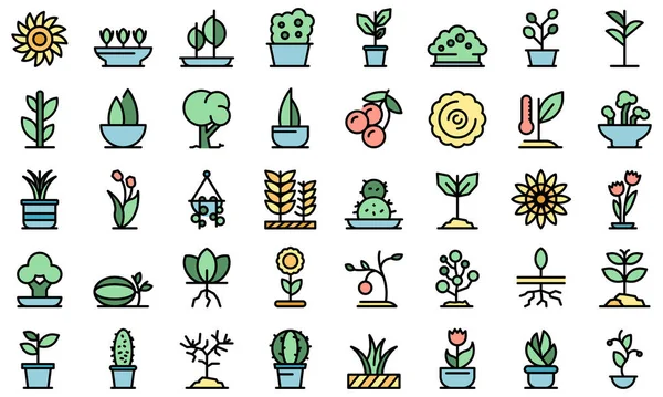 Plants icon, outline style — Stock Vector