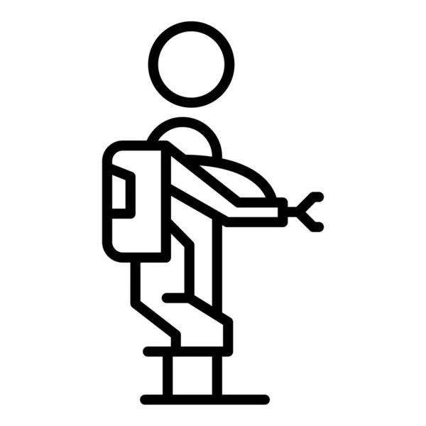 Exoesqueleto hombre icono contorno vector. Traje de robot — Vector de stock