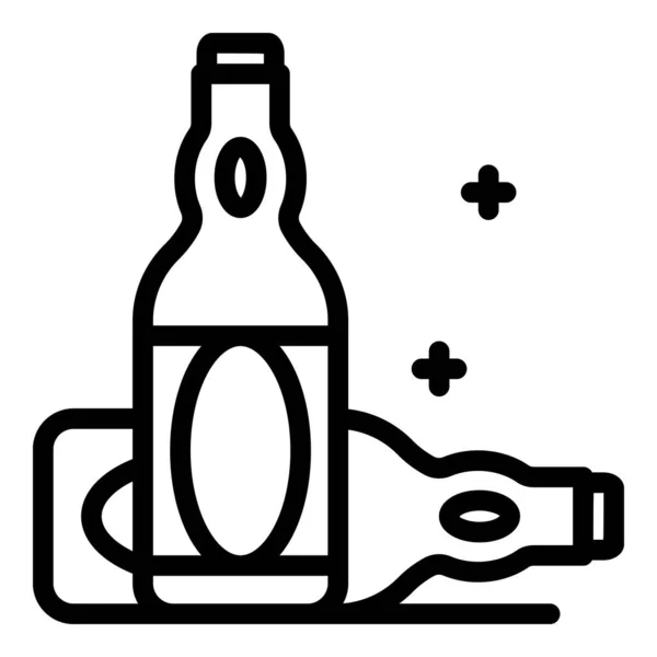 German beer bottle icon outline vector. Hand glass — Stock Vector