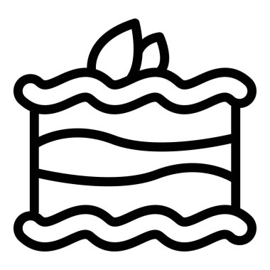 Et lazanya ikonu ana hatları vektörü. Lazanya tabağı.