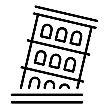 İtalya kule taslak vektörü. İtalyan pisası.