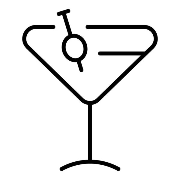 Veneza ícone de cocktail contorno vetor. Champanhe de carnaval —  Vetores de Stock