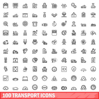 100 taşıma simgeler kümesi, anahat stili