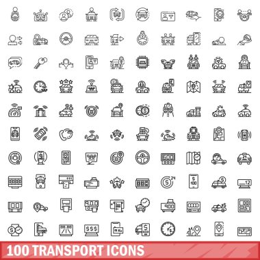 100 taşıma simgeler kümesi, anahat stili