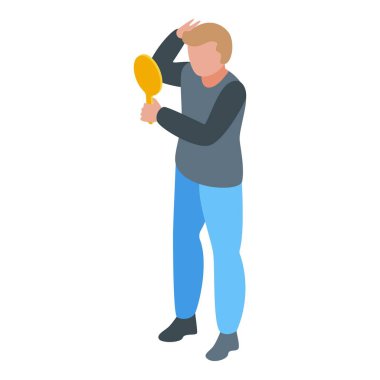 Büyük adam ikonu izometrik vektörü. Ego narsisizmi