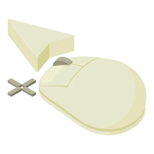 Icono del ratón de ordenador vector isométrico. Cursor de flecha y ratón de ordenador inalámbrico — Archivo Imágenes Vectoriales