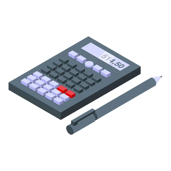 Ícone da calculadora de trabalho vetor isométrico. Contabilista —  Vetores de Stock