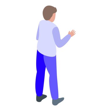 Okul çocuğu ikon izometrik vektörü. Çocuk eğitimi