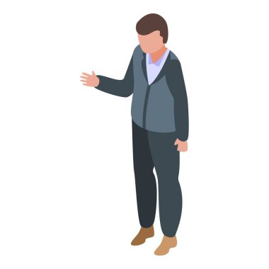 İşçi ikonu izometrik vektörü. Ofisteki insanlar