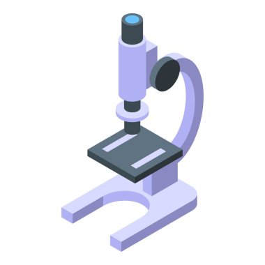 Okul mikroskobu izometrik vektörü. İş parası