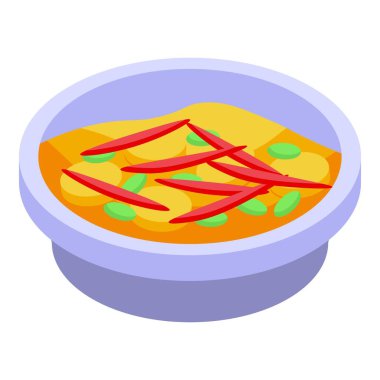 Baobab çorbası ikonu izometrik vektörü. Afrika meyvesi