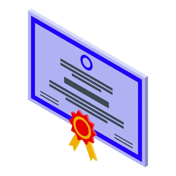 Graduación diploma icono vector isométrico. Certificado comercial — Archivo Imágenes Vectoriales