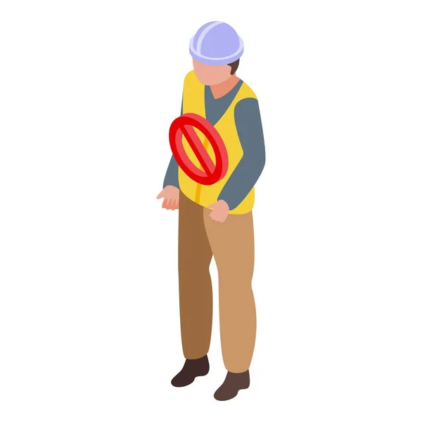 Fired worker icon isometric vector. Fire emergency — Stock Vector