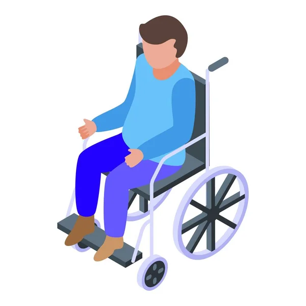 Kid wheelchair icon isometric vector. Children inclusion — Stock Vector