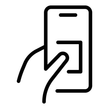 Hareketli android telefon ikonu ana hat vektörü. El cep telefonu