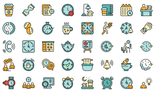 Icono de trabajo tardío, estilo de esquema — Archivo Imágenes Vectoriales