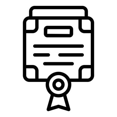 Diploma ikonu ana hat vektörü. Çerçeve sertifikası