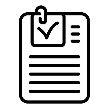 Pano simgesi ana hatları vektörü. Liste kontrolü