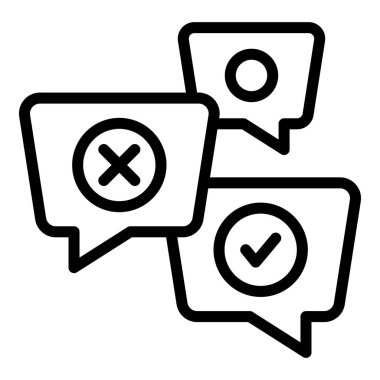 Yönetici sohbet simgesi ana hatları vektörü. İş vuruşu