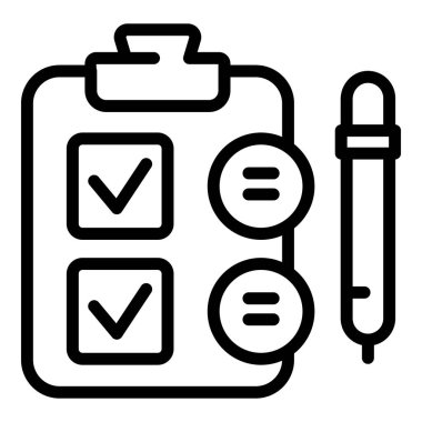 Kişisel pano simgesi ana hatları vektörü. Belge bilgileri