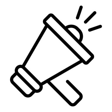 Megafon simgesi ana hat vektörü. Yüksek sesli megafon.