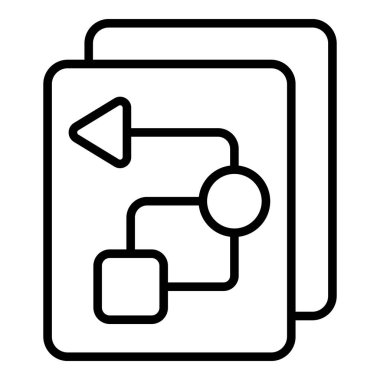 Strateji kağıt simgesi ana hatları vektörü. İş camı