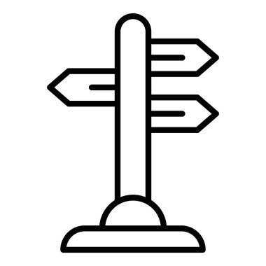 Yön sütun simgesi ana hat vektörü. Tahta tek direkli