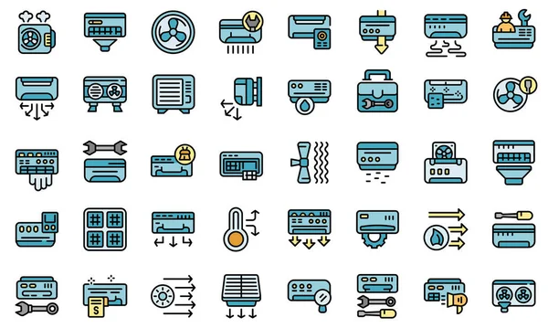 Naprawa ikony klimatyzatora, styl zarysu — Wektor stockowy