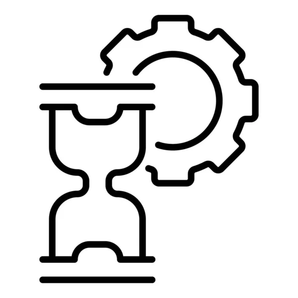 Gear sandglass icon outline Vektor. Sanduhr — Stockvektor