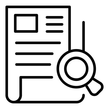 Özgeçmiş analiz ikonu dış hat vektörü. İş müfredatı