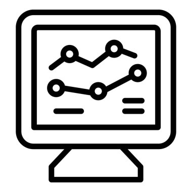 Dijital çevrimiçi diyagram simgesi ana hatları vektörü. Web işi