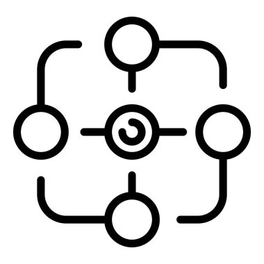 Şirket çözüm simgesi ana hat vektörü. Ofis işleri.