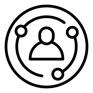 Veri müşteri simgesi ana hatları vektörü. İş istemcisi