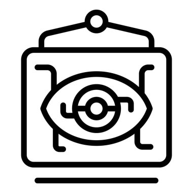 Büyük veri simgesi ana hatlı vektör. İş teknolojisi