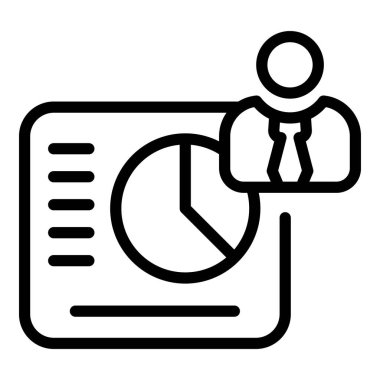 İstatistiksel ikon ana hatları vektörü oylanıyor. Seçim hakkı