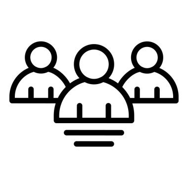 Seçim adayı ikon ana hatları vektörü. İnsanlar oy veriyor