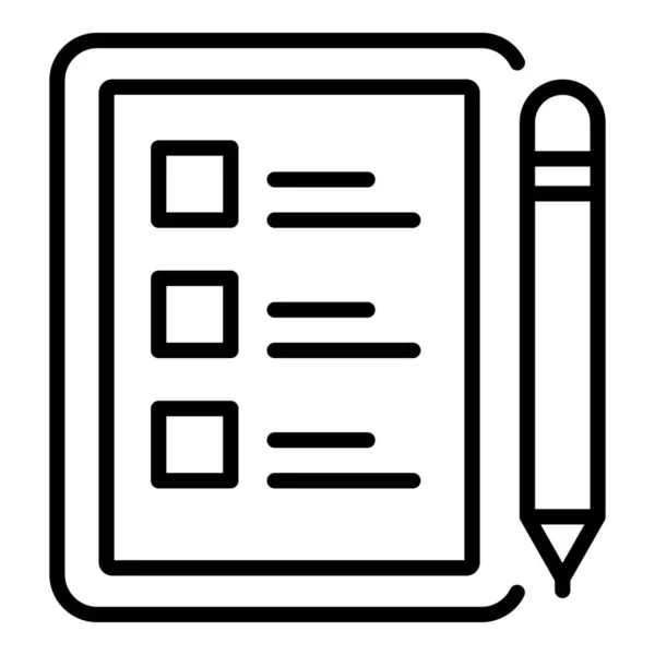 Tablette à faire icône de liste contour vecteur. Bloc-notes — Image vectorielle