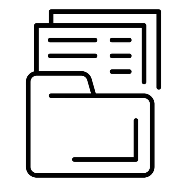 ファイルフォルダアイコンアウトラインベクトル。文書の整理 — ストックベクタ