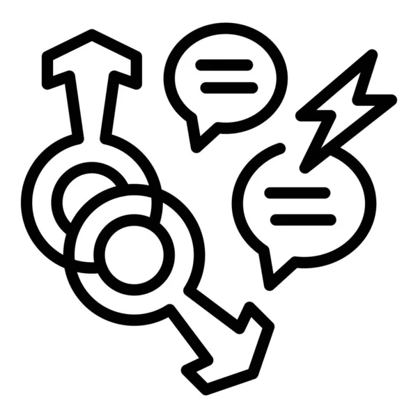 Gender stereotype pictogram omtrek vector. Vrouwelijk geweld — Stockvector