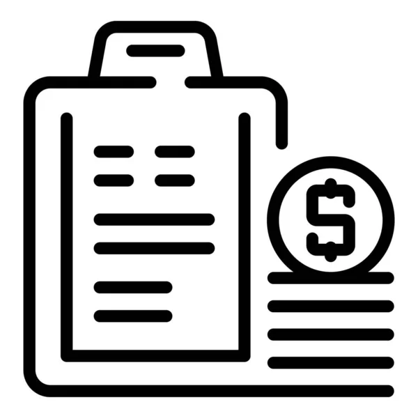 Geld zaak pictogram omtrek vector. Kassapaal — Stockvector