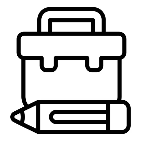 Vecteur de contour d'icône de valise de travailleur. Bureau d'affaires — Image vectorielle