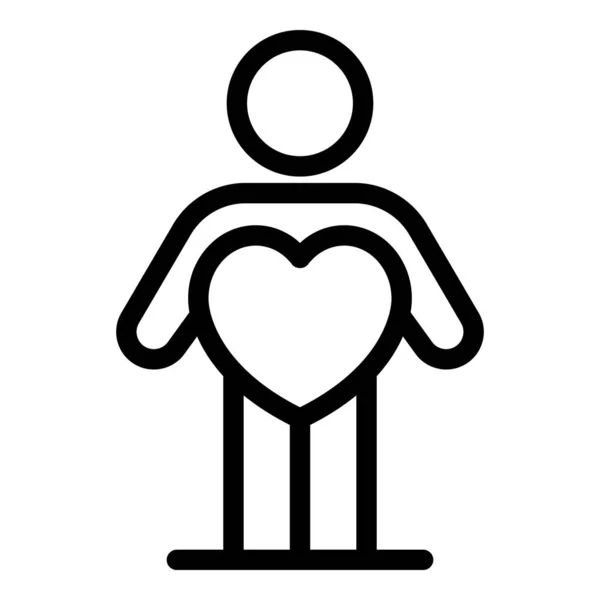 Parent icône d'amour contour vecteur. Famille enfant — Image vectorielle