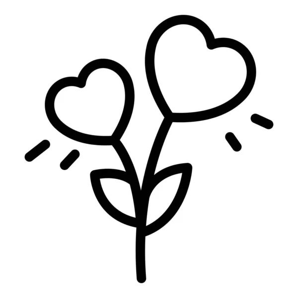 Plant of love icoon omtrek vector. Hand groeien — Stockvector